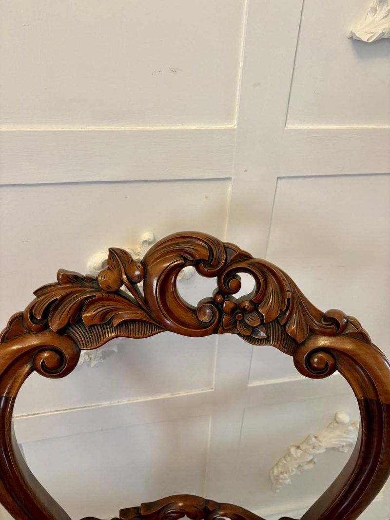 Outstanding Quality Set of 10 Antique Victorian Carved Mahogany Dining Chairs - Image 14